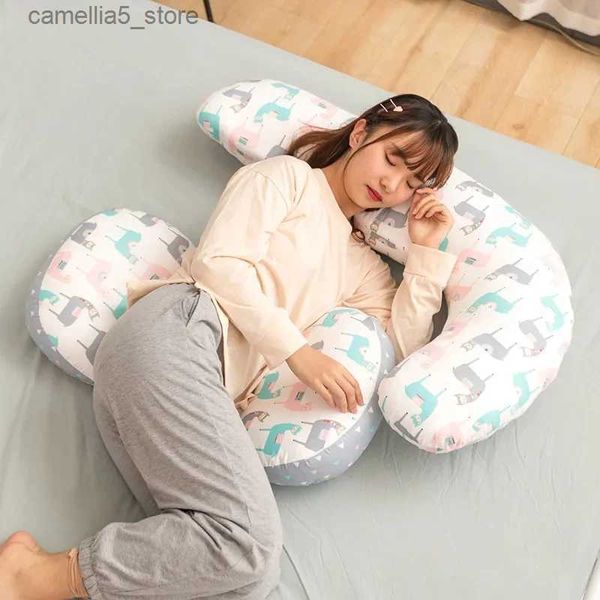 Almohadas de maternidad Almohada de cintura en forma de J moderna y simple Embarazo Almohadas de tira larga Extraíbles Mujeres embarazadas Dormir de lado Almohadas de elevación de estómago Q231128