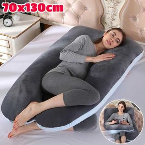 Oreillers de maternité Multi-fonctionnel en forme de U oreiller côté coussin de couchage coussin femme enceinte oreiller taille côté dormir jambe coussin pour dormir L231106