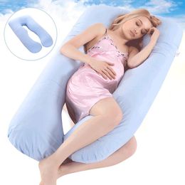 Oreillers de maternité taie d'oreiller enceinte pour les femmes enceintes taie d'oreiller couverture en forme de U housse de coussin maternel côté dormir coton 80*160CM 230724