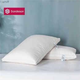 Oreillers de maternité Sondeson sommeil cadeau 100% oreillers en duvet d'oie oreillers cervicaux pour dormir literie 3D Style reine roi lit oreiller blanc coton CoverL231106