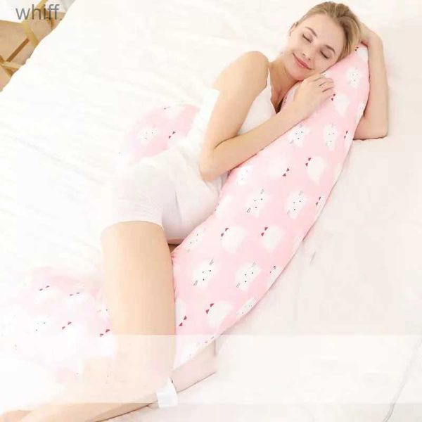 Almohadas de maternidad Almohada de maternidad lavable en forma de J Estampado lindo Embarazo Dormir Almohada de soporte corporal Mujeres embarazadas Durmientes laterales Ropa de cama PillowL231106