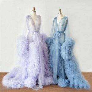 Robes de maternité Boutique Occasion Robes Femmes Long Tulle Peignoir Robe Po Shoot Fête D'anniversaire De Mariée Moelleux Soirée Sleepwe280I