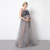 Manches de maternité Mesh Maternity Prom Dress Summer enceinte Shooting Po Illusion Robes de maternité Pographie enceinte PropS245I
