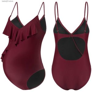 Zwangerschapszwemkleding Zwangerschapszwempak Dames Tankini's Bikini's voor zwangere badmode 2021 Summer Beachwear Badpak Zwangerschap Badmode Bodysuit T230607