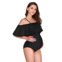 Maillots de bain de maternité Maillots de bain d'été pour femmes enceintes nageant vêtements de plage grossesse maillot de bain noir sexy jarretelle grande taille maillots de bain de maternité 230404