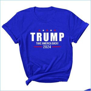 Tops de maternité Tees 15 styles Trump 2024 T-shirt Lettre Impression Col rond Casual USA Élection présidentielle Pull à manches courtes D Dhihz