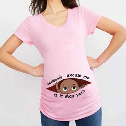 Maternity Tops Tees Funny Ve You en enero a diciembre Camiseta embarazada Camiseta Femenina Maternity Anuncio de embarazo Nuevo Mom Cloth Y240518