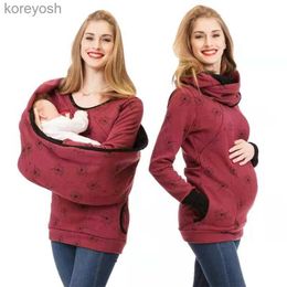 Zwangerschapstops Tees Zwangerschapswinterhoodies Kleding met sjaal Capuchon Borstvoedingstrui Premaman Pullover Zweetshirt Zwangere vrouwenjassen UpL231128