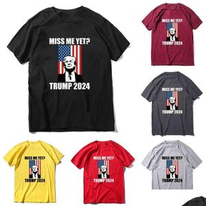 Топы для беременных Футболки Miss Me Yet 2024 Trump Back Футболка Uni Женщины Мужчины Дизайнеры Повседневные спортивные футболки с принтом букв Sweat Plus S Dh8Zq