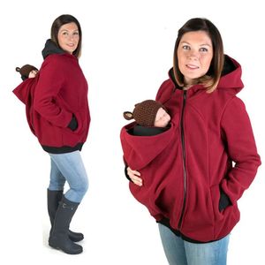 Moederschap tops tees moeder kangoeroe hoodie trui jas moederschap kleding dikker jas voor zwangere vrouwen ouderschap kind winter merk 230928