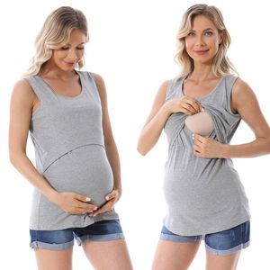 Moederschap Tops Tees Verpleging Vest Borstvoeding Tank Top Zwangerschap t-shirt Borstvoeding Sling Hemdje Voeden Ondergoed 230726