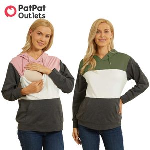 Zwangerschap Tops T -stukken Patpatpat Maternale kleding Maternale zorg Warm slapen Drawstring Sweatshirtl2405
