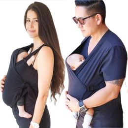 Zwangerschap Tops Tees Zwangere vrouw Babyveiligheid Kangoero Pocket kleding Zomer Moeder Vader Babysitting Voedend ouderschap T -shirt 230815