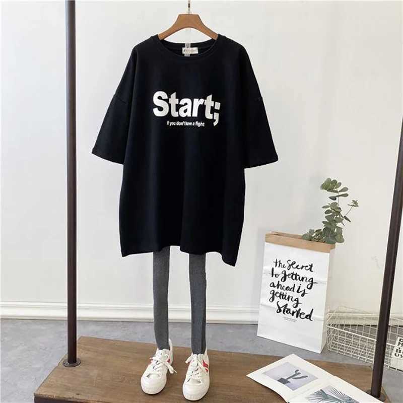 Moderskapstoppar Tees Summer Short Sleeve Cotton Nursing T-shirt Fashion Print Maternal Woman ammande kläder Laktation Top Tees Graviditet Y240518