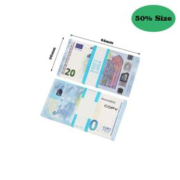 Temps de comptage de mathématiques 50% Taille de qualité supérieure Billette Euro Copie 10 20 50 100 Fake Fake Banknotes Notes Gifts de collection de faux euros