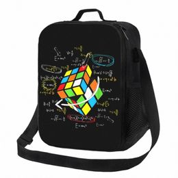 Matemáticas Rubiks Rubix Cube Caps Bolsas de almuerzo con aislamiento térmico Almuerzo reutilizable para niños Escuela Niños Almacenamiento Bento Caja de comida p9HQ #