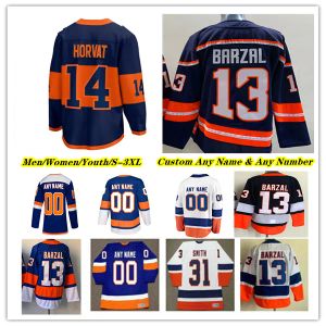 Mathew Barzal Custom Hommes Femmes Jeunes NY''Islanders''Hockey Jersey Brock Nelson Anders Lee Noah Dobson Bo Horvat Kyle Palmieri Pierre Engvall Cal Clutterbuck Simon