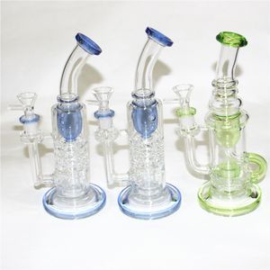 Matrix perc recycler waterpijp met 14,5 mm gewrichtsstijl glazen bongolie waterpijpen waterpijpen dab rig groen blauwe kleuren