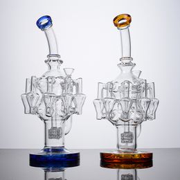 Matrix Recycler 14mm Joint Octopus Arms Hookahs Glass Bongs Recycler Oil Rigs Unique Bong Water Pipes Dab Rig Avec Bol OA01