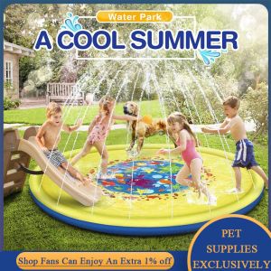 Matten 100/170cm Pet Sprinkler Pad spelen Koelmat Water Spray Matras Zwembad Fountain Zomer Splash Pond PVC Dog Pool Bathtub