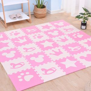 Matten 16 -stcs Tatame Play Mats Baby Game Mat 30x30cm Babymat Kinderen Keer Mat Baby Matten Puzzel Mat Voet Mat Schuimmat voor Baby