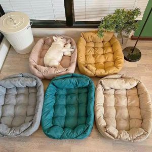 Matten 2023 Pet Dog Sofa Bed Kennel Mat Zacht Puppy Bed Cat Huis Warm huisdier Sofa Cat Leveringen grote hond Winter Multifunctioneel 3 op 1