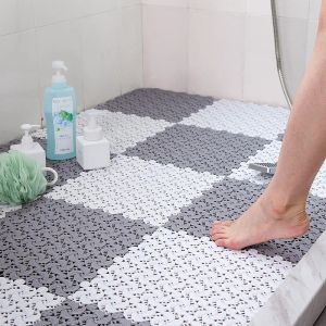 Tapis 6 pièces tapis antidérapant de salle de bain domestique PVC tapis de bain de baignoire creux de ménage tapis de sol de salle de bain d'épissure imperméable 25x25 cm