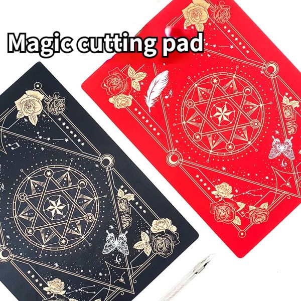 Mats A4/A5 Negro Magia Magia Magia Mat Mat Mat de artesanía Tarjeta de tela de cuero Corte de papel Herramienta de escritura de la almohadilla de escritura de la oficina