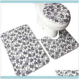 Tapis Aessories Bain Maison Jardin3 Pièces/ensemble De Flanelle Corail Veet Image Er Tapis Siège De Toilette Tapis De Salle De Bain Cuisine Salon R1 Drop Deli