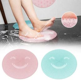 Tapis de bain frottant le dos, semelles de bain et de massage des pieds, exfoliant, lavage des pieds paresseux, salle de bain, tapis antidérapant en Silicone