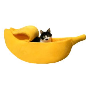 Matten Banaan Kattenbed Huis Schattig Banaan Puppy Kussen Kennel Warm zacht Huisdier weddenschap kat Benodigdheden Matbedden voor katten Kittens