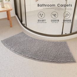 Tapis salle de bain tapis antidérapant toilette incurvé en forme d'éventail tapis de sol absorbant douche salle de bain tapis de pied antichute secteur tapis de sol maison
