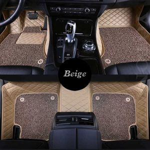 Matten tapijten Yotonwan Silk Loop Auto Vloer Mat Dubbele laag Custom voor Genesis GV70 GV80 GV90 Waterdichte en slijtvaste auto-accessoires Q231012