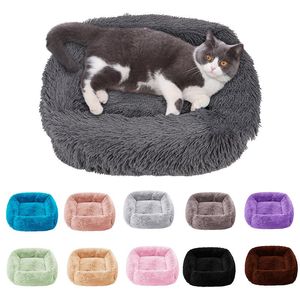 Tapis carré Super doux pour chat, en peluche, pleine taille, lit calme, confortable, panier d'artefact de couchage, coussin de nid