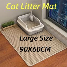 Tapis Tapis de litière pour chat accessoires pour chat double couche antidérapant grand bac à litière pour animaux de compagnie tapis filtrant résistant à l'usure tapis de litière pour chat livraison gratuite