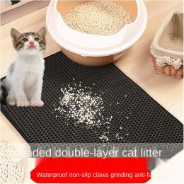 Mats Cat Litter Mat Eva Doble Capeta Pet Gat Lipter Trapper Mats impermeable Pet Katten Cat Cushion