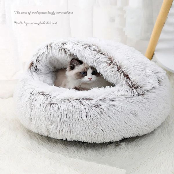 Accesorios de nido de gatos gatos redondos gatos calientes productos mascotas suministros de la casa saco de dormir de la casa invierno