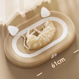 Tapis chat surdimensionné chat nid bassin ovale meulage griffe nid chanvre corde ne peut pas attraper mauvais Sisal chats planche à gratter nid chat accessoires