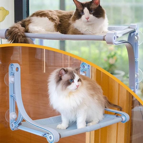 Esteras para ventana de gato, percha para mascotas, hamaca para gatos, baño de sol de 360 grados para descanso en interiores, ventosas de alta resistencia, diseño de estructura con capacidad para hasta 22kg