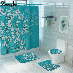 Tapis Tapis de bain floral classique pour salle de bain Tapis de bain en microfibre antidérapant et ensemble de rideaux de douche Tapis de bain Tapis de salle de bain pour toilettes