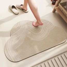 Matten wolkvormige badmatten eenvoudige lijn badkamer tapijten doucheruimte absorberende vloermat toilet ingang valaties drogen voetblokken