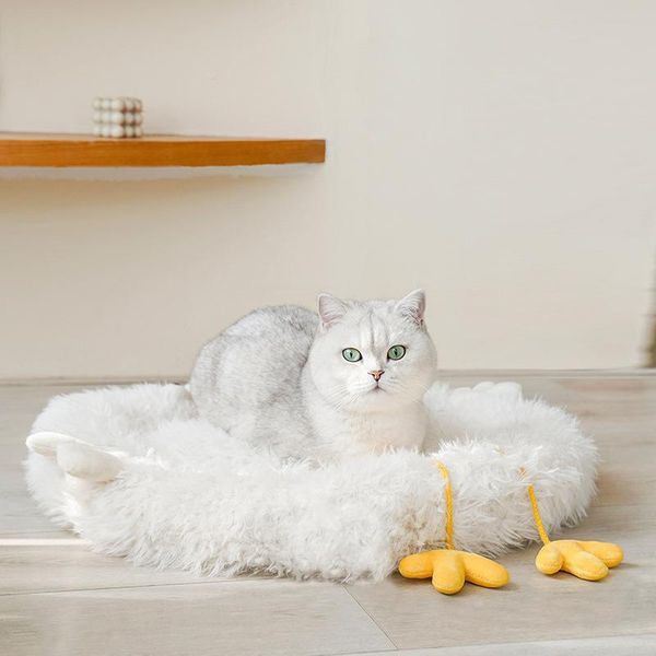 Tapis créatif dessin animé poulet en forme de chat pour animaux de compagnie lit dormir quatre saisons confortable nid de chat chiot chiens chenil fournitures pour animaux de compagnie confortable Kitty