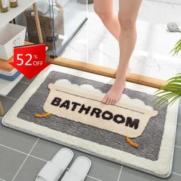Mats Cute Bathroom Mat Super Absorbent Floor Mat NonSlip Bath Rug Imitation Cashmere Doormat Bathtub Side Carpet Entrance Door Mats