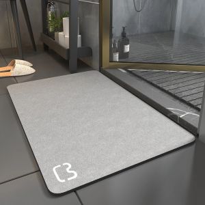 Mats Diatom Earth Shower Room de douche tapis auto-absorbant la baignoire non glisser la cuisine tapis imperméable des tapis de plage d'accessoires de salle de bain