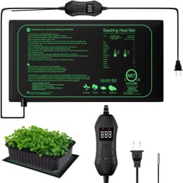 Tapis chauffants à chaleur de semis de semis durables 10 "x 20,75" avec contrôleur de thermostat numérique étanche pour le jardinage intérieur
