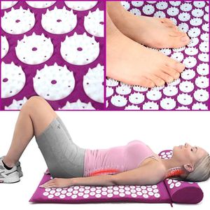 Tapis Extra Long Acupuncture Massage Yoga Tapis d'acupression et Oreiller Coussin de Massage Relivev Stress Dos Corps Pin Tapis de Yoga Fiess