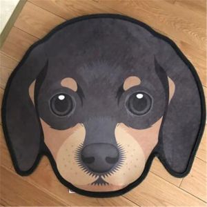 Tapetes da moda vendas quentes novo estilo 3d grosso dos desenhos animados forma da cabeça do cão antiderrapante tapetes de impressão do cão de estimação tapetes do banheiro piso cozinha