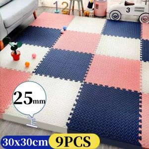 Matten vloermatten baby game mat 9pcs tatame play matten dikker 25 mm puzzelmat 30x30cm tatames puzzelmat baby mat kindertapijtvoet mat