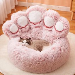 Matten Fluffy Soft Pet Cat 5 vingers bed lange pluche full -size wasbaar wasbaar kalm bed donut bed comfortabel slaaphonden bed huisdier kattenhuis