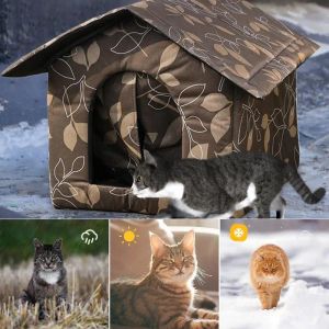 Matten opvouwbaar kattenhuis buiten waterdicht huisdier huis voor kleine honden kitten puppygrot nest met huisdieren kussen honden kattenbed tent benodigdheden